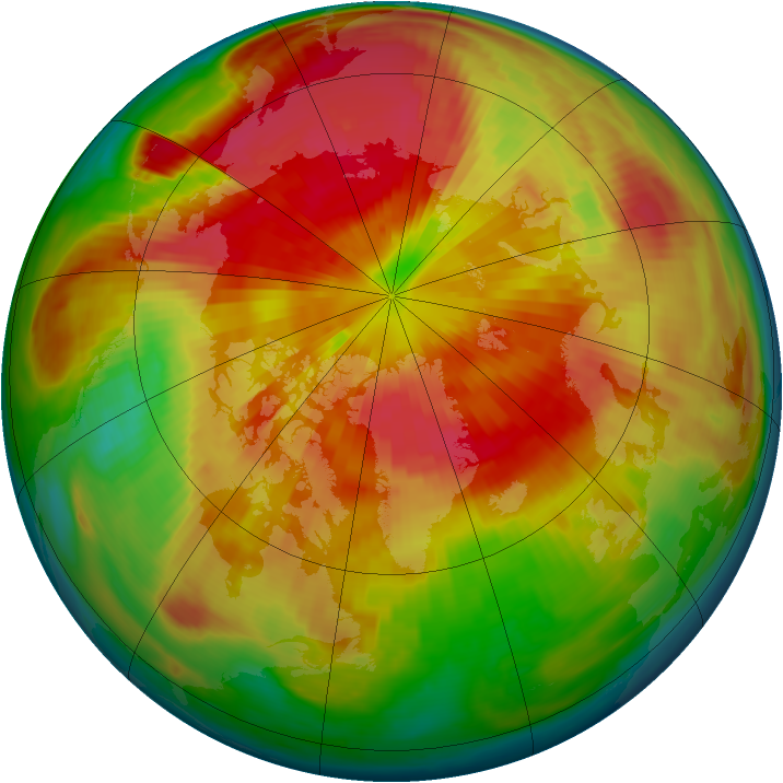 Arctic ozone map for 21 March 1999